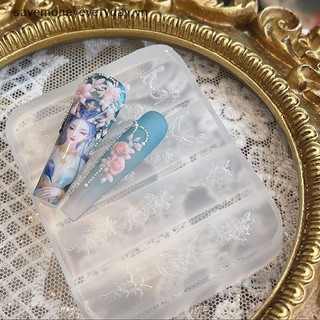 [savemoneyeveryday] Dây chuyền hoa móng tay bằng silicon trong suốt Khắc nơ Khuôn trang trí móng tay Thiết kế DIY Tấm dập lập thể Dụng cụ làm móng tay [vn]