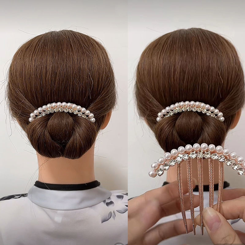 Kẹp tóc ngọc trai và pha lê cao cấp, phù hợp cho người lớn, tiện lợi để cuộn tóc