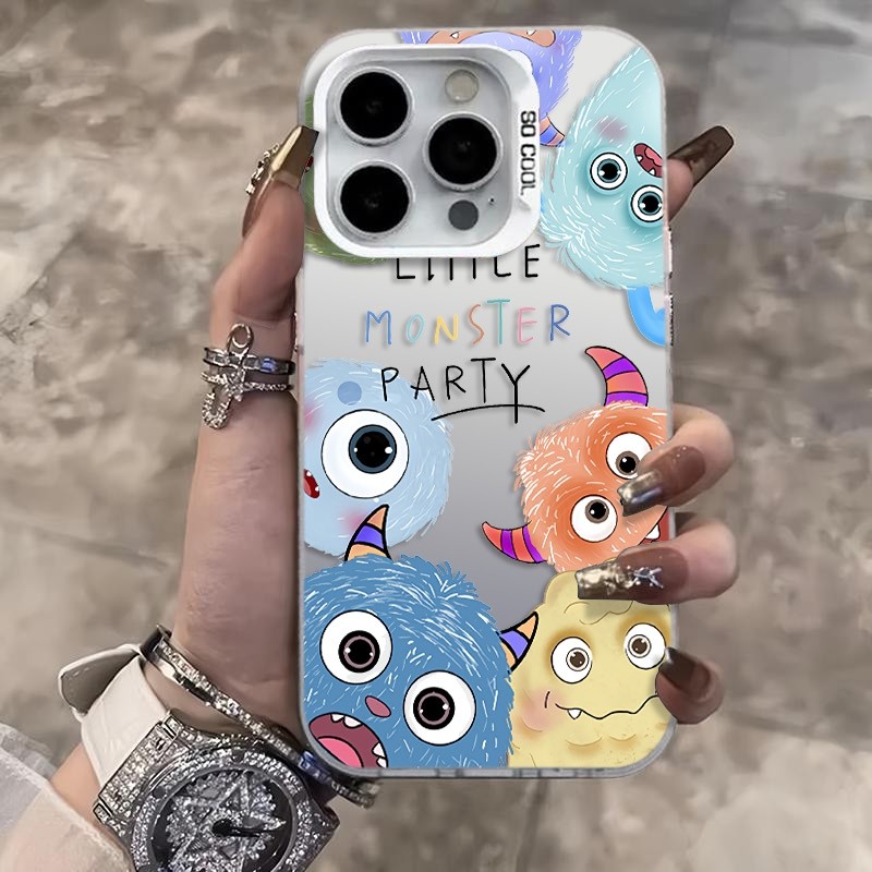 Ốp Lưng iPhone Hình Quái Vật Nhiều Màu Ngộ Nghĩnh - Tương Thích 16/15/14/13/12/11 Pro Max, XS Max, X