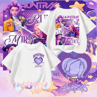 2025 Mới Kpop Demon Hunters Áo Thun Trẻ Em -Kpop Huntrix Mira, Rumi, Zoey Tay Ngắn Top Tee
