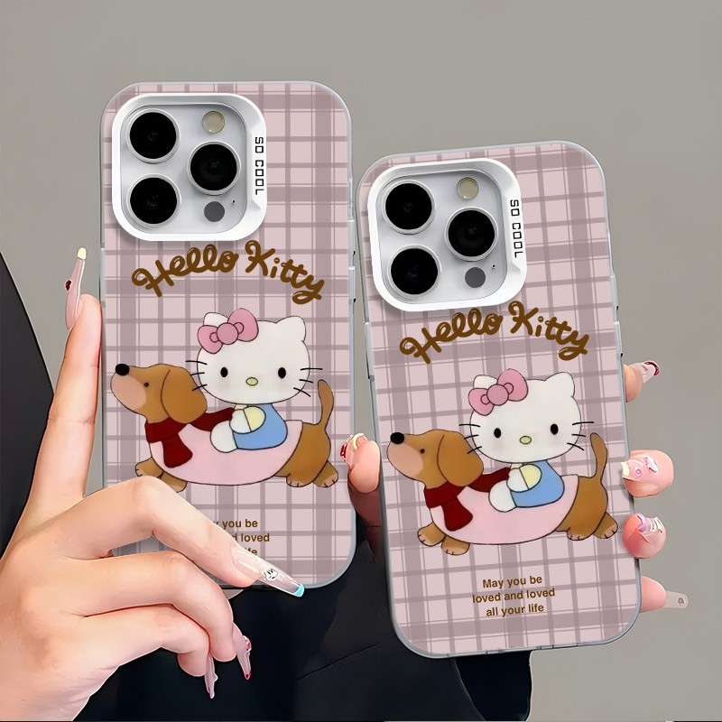 Ốp Lưng iPhone Hình Chó Lạp Xưởng Và Hello Kitty - Tương Thích 16/15/14/13/12/11 Pro Max, XS Max, X