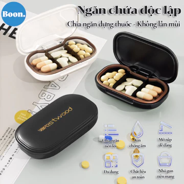 Hộp Chia Thuốc mini 6 ô,Đồ chia thuốc Mang,Hộp đựng sản phẩm y tế chống ẩm kín,Hộp đựng thực phẩm đa năng bằng silicon