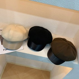 Mũ newsboy có thể điều chỉnh, chống gió, kiểu dáng đơn sắc ấm áp