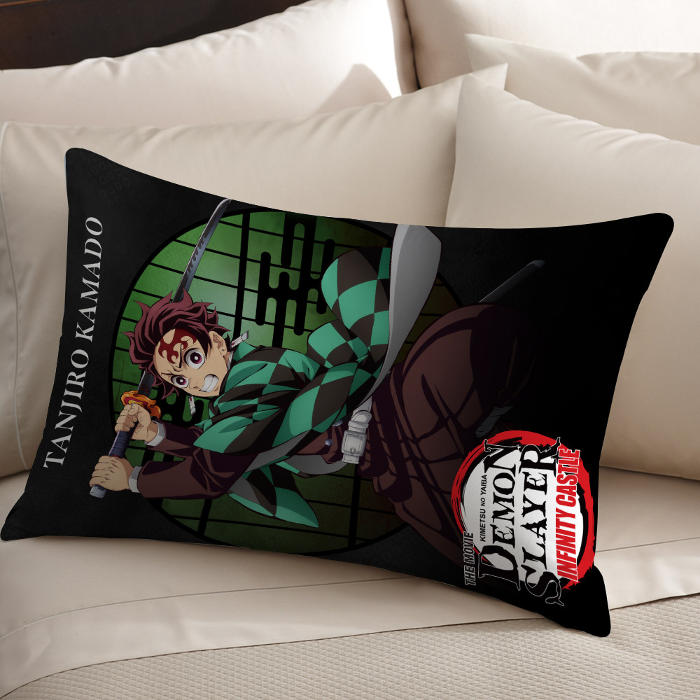 Vỏ gối hình chữ nhật Demon Slayer Kimetsu no Yaiba Vỏ gối Polyester in một mặt (Không có lõi)
