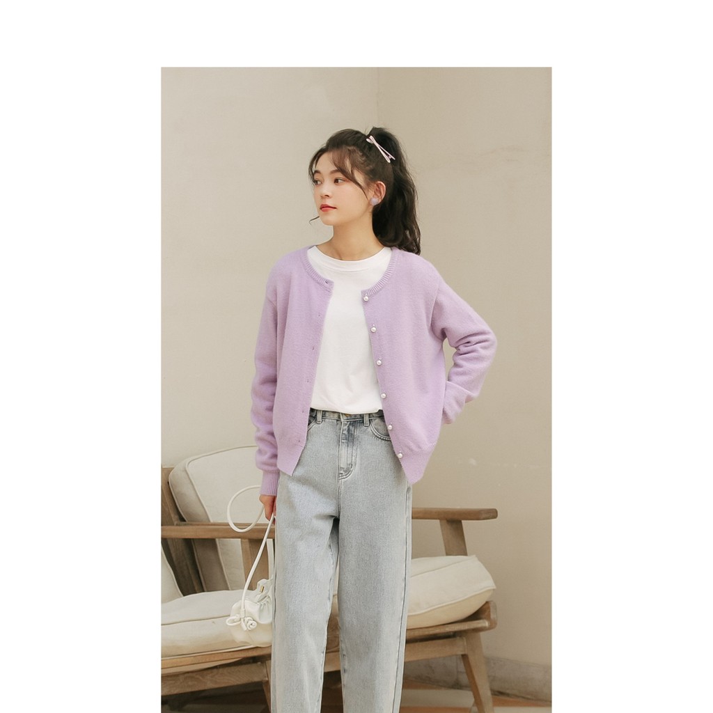 Mutu Phong Cách Hàn Quốc Tất Cả Trận Đấu Áo Len Dệt Kim Cardigan Nữ Mùa Xuân 2026 Phong Cách Mới Rời Dài Tay Áo Khoác Top
