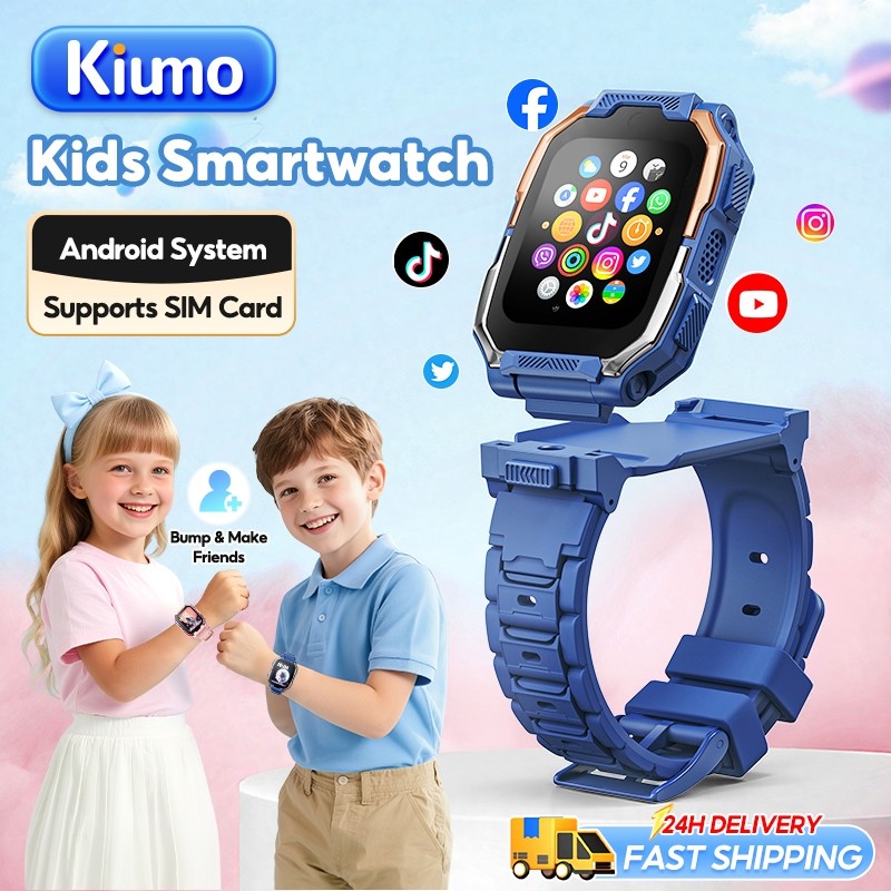 Kiumo【Đồng hồ GPS】Đồng Hồ Thông Minh Trẻ Em 4G LTE GPS LBS Chống Nước Màn Hình Cảm Ứng IPS HD Camera Kép