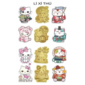 Bộ bao lì xì Chibi hoạt hình 2025 (3 chiếc/xấp) độc đáo, dễ thương cho dịp Tết.