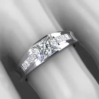 Nhẫn Zircon Bạc S925 Đơn Giản Dành Cho Lễ Cưới và Làm Quà Tặng
