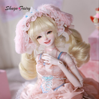 ShugaFairy Melanie A 1 / 4 BJD - Cô Gái Thỏ Hồng Lãng Mạn Trọn Bộ Usagi Moe W / Mặt Cười Ren Trang Phục Có Thể Sưu Tập