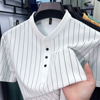 Áo Polo sọc dọc thoải mái, thời trang - Dáng rộng dành cho nam