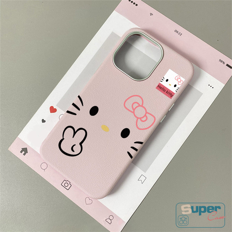 Ốp Lưng Tương Thích Cho iPhone 16 11 13 15 12 14 Pro Max 14 16 15 13 12 Pro XR X XS Max Thời Trang Ngọt Ngào Dễ Thương Hello Kitty Nơ Da Họa Tiết