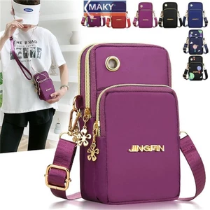 Onetimingcool Chống Thấm Nước Nylon Nữ Đeo Ngang Điện Thoại Túi Đeo Vai Túi Nhỏ Ví Thắt Lưng VN