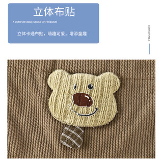 (0-2Yrs) Quần yếm vải nhung trẻ em - Quần Denim bỏ túi gấu mới mùa thu, Dungarees thường ngày & ngoài trời dễ thương cho bé trai và bé gái