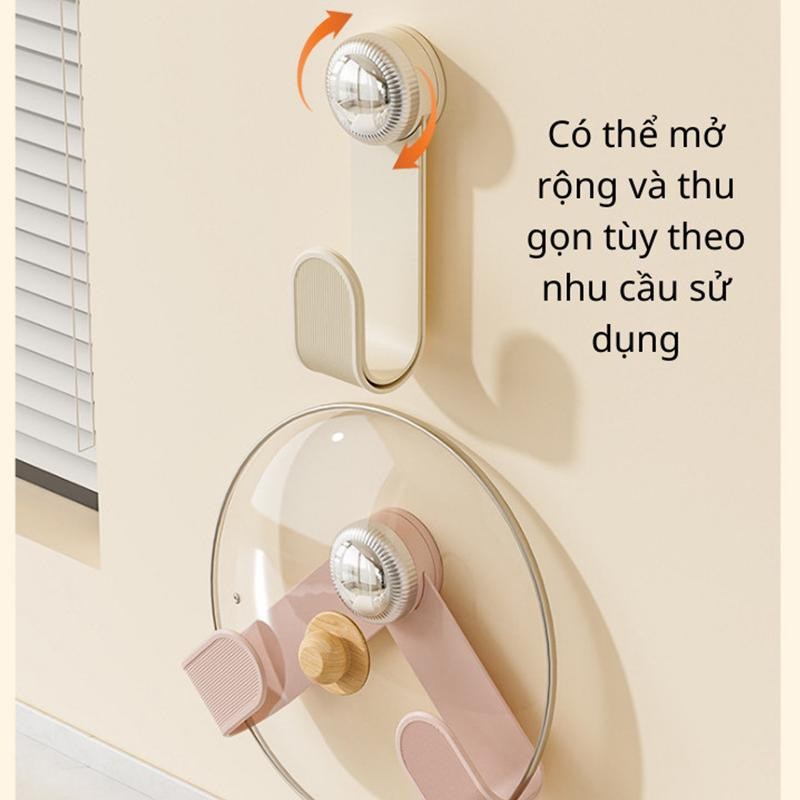 set 3 Giá Để Nắp Nồi Hút Chân Không Có Thể Điều Chỉnh Kích Thước Dễ Dàng Lắp Đặt, Kệ Để Nắp Nồi Nhà Bếp Tiện Lợi