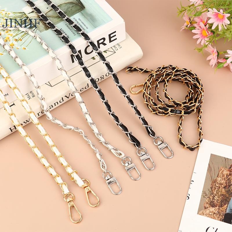 JINHF Dây đeo túi thay thế 120cm, dây xích da cho túi đeo vai, phụ kiện DIY cho nữ