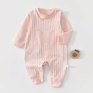 Bộ áo liền quần mùa xuân thu cho trẻ sơ sinh Quần áo đi chơi siêu dễ thương Quần áo liền quần mùa xuân thu 25.9.29