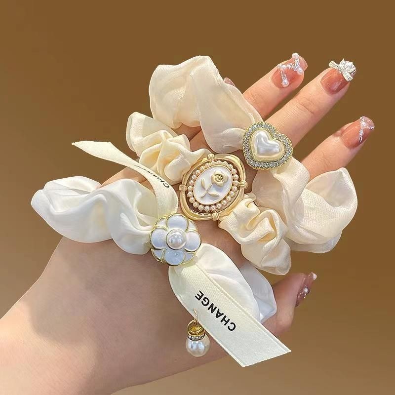 Phụ Kiện Tóc, Thời Trang, Dây Buộc Tóc, Đàn Hồi Cao, Dây Cao Su Trắng, Dành Cho Nữ,