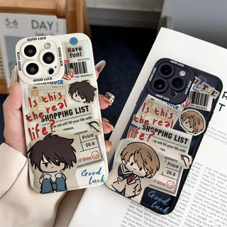 Ốp điện thoại Anime Death Note cho iPhone 17 / 17Air / 16E / 15 Plus / 14 / 13 / 12 / 11 / Pro Max. Chống sốc rơi. Hộp đựng túi khí kiểu áo khoác silicon lỏng che phủ toàn diện
