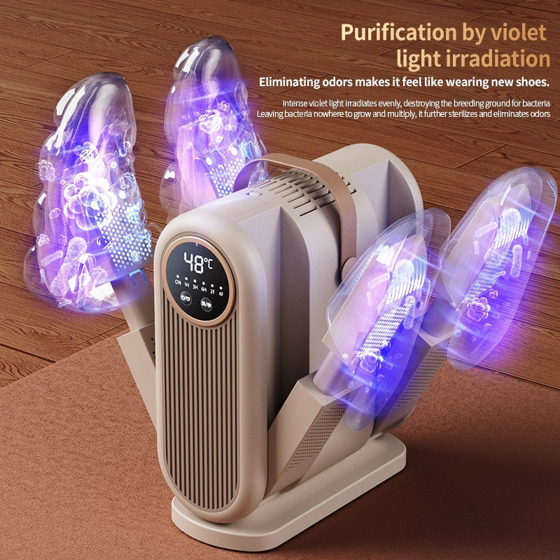 Phong Cách Mới Máy Sấy Giày Thời Gian Thông Minh 360 Độ Lưu Thông Không Khí Nóng Khử Mùi Khử Mùi Máy Sấy Giày Di Động Có Thể Gập Lại