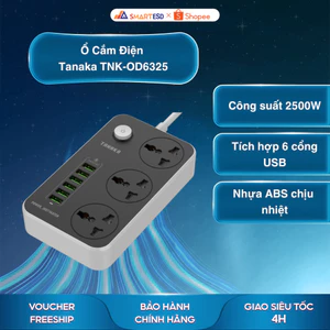 Ổ Cắm Điện Tanaka TNK-OD6325 - 6 Cổng USB - Bảo hành chính hãng 12 tháng