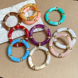Vòng tay tròn ghép Acrylic, vòng tay đi lại đa năng cổ điển và thời trang, trang sức thích hợp và cao cấp
