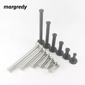 MARGREDY 1 Cái Giá Treo Khăn, Phụ Kiện Phần Cứng Phòng Tắm Móc Quần Áo Đơn Hình Trụ, Bền Với Ốc Vít Bạc Đen Thép Không Gỉ Móc Đấm Tường