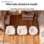 SRVN 1 / 12 Cân Mini Trắng Sofa Dễ Thương Thiết Kế Tai Gấu Đồ Nội Thất Nhà Búp Bê Thủ Công Tinh Tế Để Sử Dụng Bố Trí Cảnh Mini.