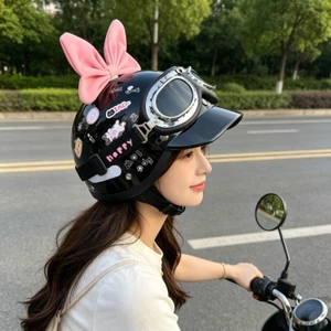 QMP Tiêu Chuẩn Quốc Gia Chứng Nhận Người Lớn Retro Điện Xe Máy Mũ Bảo Hiểm Mùa Hè Thoáng Khí Harley Muỗng Mũ Bảo Hiểm Có Thể Điều Chỉnh Kích Thước