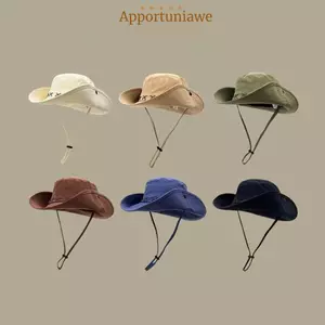 Mũ xô IAPPORTUNIA, Mũ cao bồi chống tia cực tím rộng 10cm, Mũ câu cá có thể điều chỉnh chống nắng thoáng khí thời trang mùa hè
