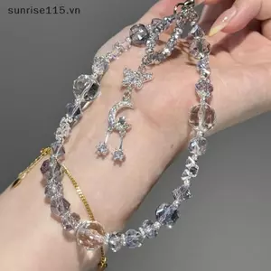 SRVN 1 Cái Trong Suốt Nhiều Màu Sắc Kim Cương Giả Ngôi Sao Mặt Trăng Dây Điện Thoại Túi Xách Quyến Rũ Móc Khóa Thời Trang Lấp Lánh Pha Lê Hạt Mặt Dây Chuyền Dành Cho Nữ.