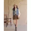 Thiết kế áo khoác Denim cổ điển thêu cảm giác được xếp lớp phù hợp với áo ghi lê