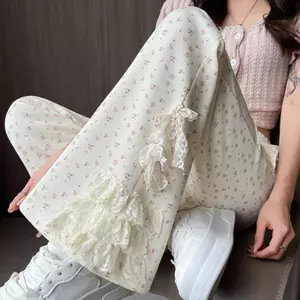 Phong Cách Hàn Quốc Nơ Ren Khâu Hoa Quần loe Cao Cấp 2026 Ôm Hơn Nhìn Phong Cách Mới Móng Ngựa