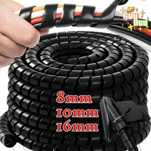 Vỏ cáp xoắn ốc linh hoạt - Vỏ kẹp dây máy tính - Ống quấn dây điện - Dây bảo vệ vỏ thiết bị - Dây cáp gia đình Sắp xếp ống / Giao hàng miễn phí