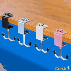 Móc bên bàn làm việc CHEESELY, Giá đỡ bàn có thể điều chỉnh không cần đục lỗ, Móc đôi có thể tháo rời đa chức năng Giá đỡ ba lô