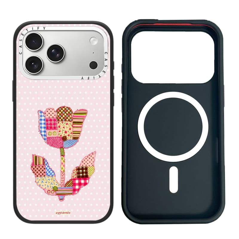 CASECASE X Tulip Chắp Vá Quilt Case Máy Ảnh Màu Trắng Vòng Phiên Bản Mờ Đen Cứng Hút Từ Tính Tác Động Dành Cho Apple IPhone 13 14 15 16 17 Pro Max Air Plus Có Hộp