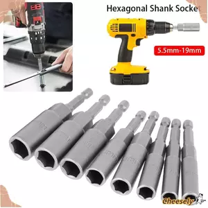 CHEESELY 1 Cái Ổ cắm lục giác, Bộ chuyển đổi mũi khoan chìa khóa tuốc nơ vít từ tính 1 / 4 ", Ổ cắm bền bỉ Phụ kiện dụng cụ khí nén Ổ cắm tác động điện dài 80mm