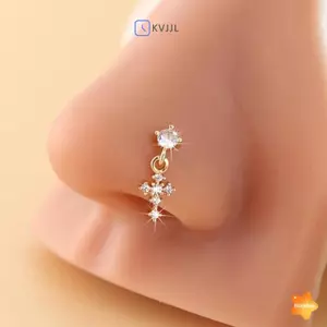 Nhẫn Mũi Tòn Ten Cho Nữ Chữ Thập Zircon Mũi Trang Sức Khuyên Hình Chữ L Mũi Đinh Trang Sức Cơ Thể Phụ Kiện Mới