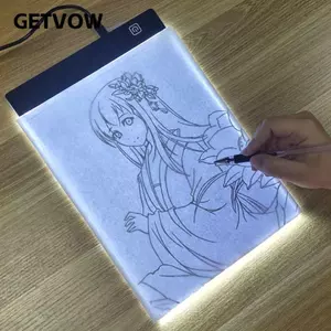 GETVOW Hoạt Hình Tranh Pad, A4 / A5 Bảng Vẽ Có Thể Điều Chỉnh Độ Sáng 3 Cấp Độ, Đồ Chơi Giáo Dục Trẻ Em Có Thể Điều Chỉnh Đèn Led Pad