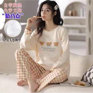 Đồ Ngủ Quần Dài Dài Tay Xuân Thu Nữ Đồ Mặc Nhà Hoạt Hình Ngọt Ngào Bộ Đồ Thoải Mái Rộng Rãi Có Thể Mặc Ngoài