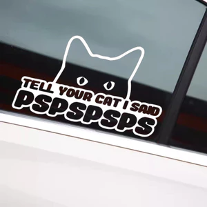 Cửa sổ Stickertell Tiếng Anh Body ppsyouri Xe mèo Miếng dán trang trí mèo