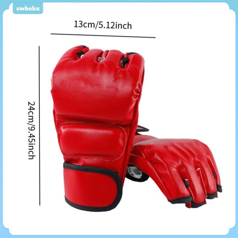 Găng tay tập đấm bốc Da PU Mở lòng bàn tay Găng tay thoáng khí cho MMA Kickboxing Tập thể dục Tập thể dục