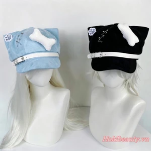 Mũ che mặt cổ điển dành cho nữ Newsboy Trang trí xương dễ thương Mũ nồi tai mèo Nghệ sĩ Họa sĩ Mũ Cabbie