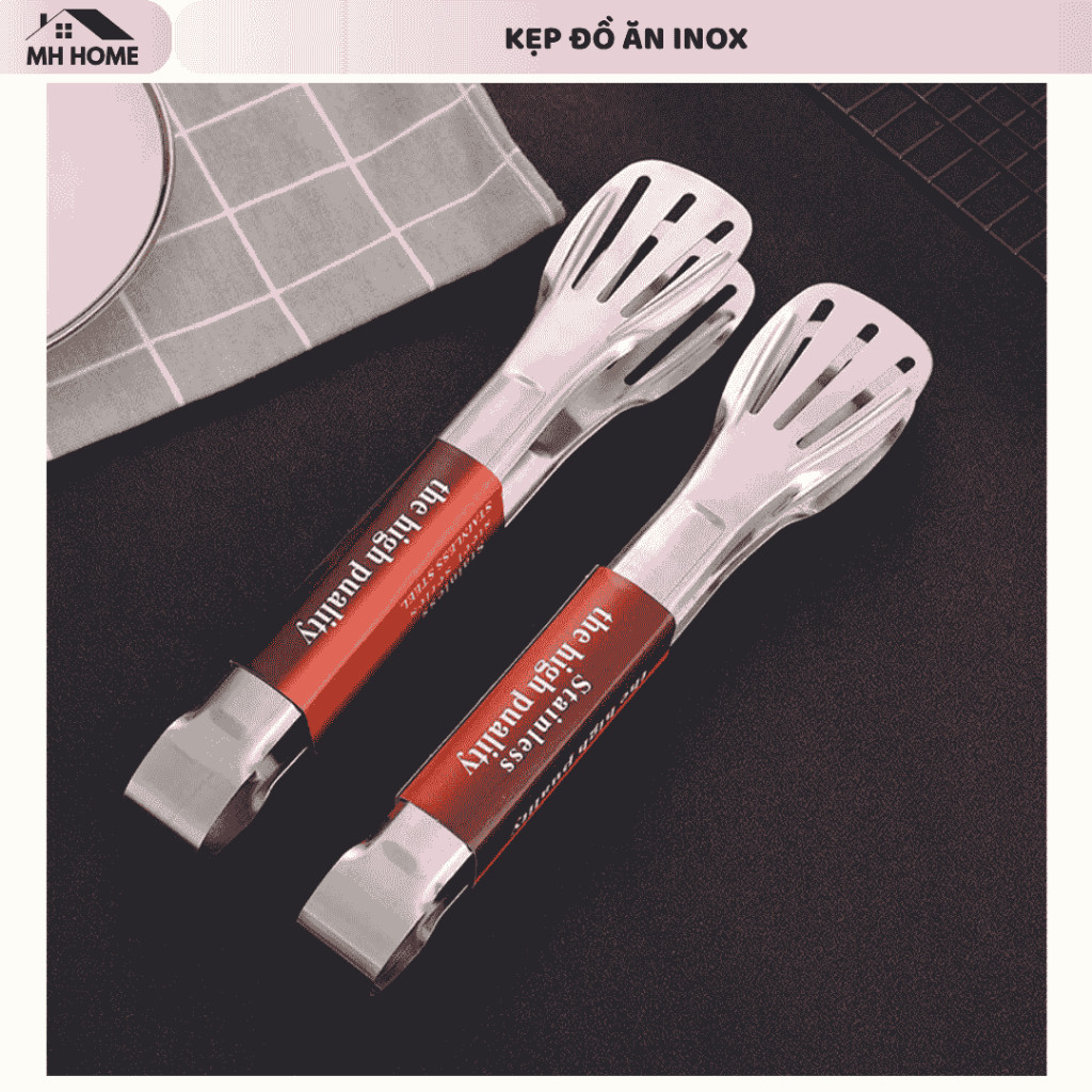 [Loại To Dài]Kẹp Gắp Thức Ăn Inox Cao Cấp. Kẹp Gắp Đồ Nướng BBQ Gắp Thịt Tiện Lợi Chống Nóng