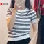 Áo thun dệt kim giảm béo sọc ngắn tay thời trang mới mùa hè VN