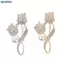 Bluelover 1 Thổ Cẩm Kim Cương Giả Hoa Tulip Thổ Cẩm Chống chói Phù Hợp Với Trâm Cổ Pin Trang Sức Mới