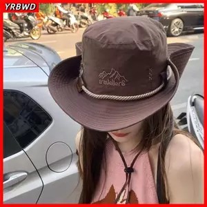Mũ chống nắng YRBWD, Mũ che nắng mùa hè chống tia cực tím, Mũ Cotton rộng vành có thể gập lại thông thường