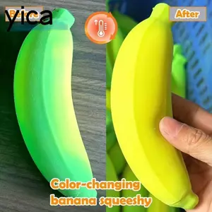 Đồ chơi giảm căng thẳng YICA, thay đổi màu sắc Đồ chơi chuối bóp có thể tái sử dụng, Mô phỏng chống lo âu chậm Đồ chơi bóp trái cây chuối để làm quà sinh nhật
