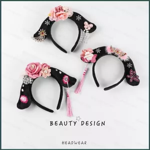 YT4 Trung Quốc Cổ Phong Cách Tòa Án Tóc Vòng Nữ Mũ Cô Gái Đáng Yêu Cờ Cao Quý Trang Trí Tóc