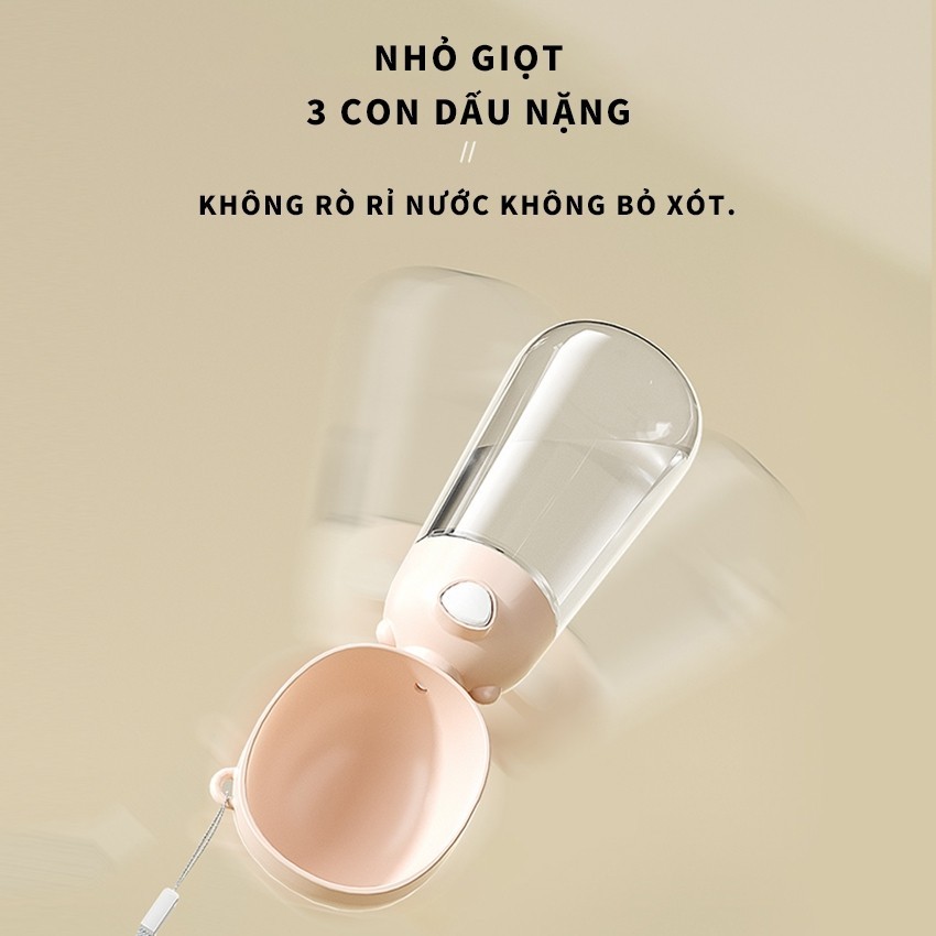 Bình Nước Cho Chó Mèo Di Động 2in1 Có Ngăn Đựng Hạt HOMIE, Bình Uống Nước Ngoài Trời Tiện Lợi