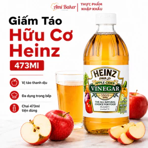 Giấm Táo Hữu Cơ Heinz 473Ml, Giấm Táo Dùng Trộn Salad, Pha Nước Uống Tốt Cho Sức Khỏe